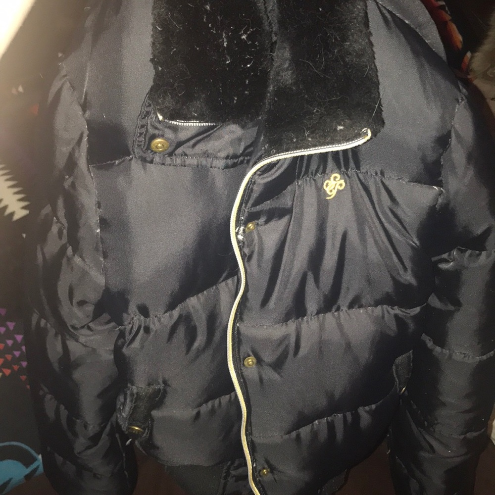SouthPole black down feather coat missing hood